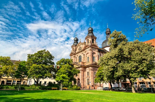 Jezuitský Kostel Mannheimu Bádensku Wuerttembersku Německo — Stock fotografie