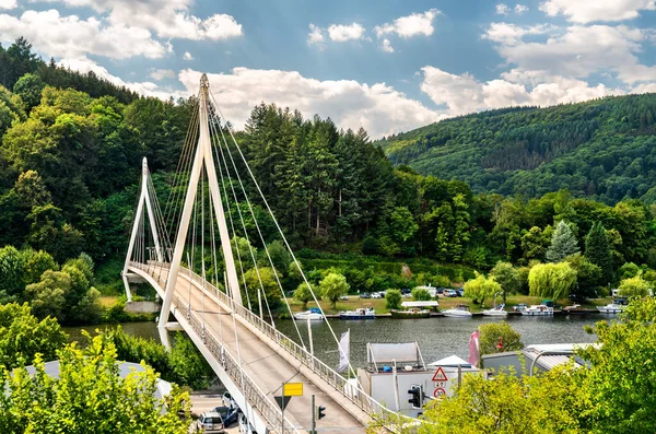 Bron Över Floden Neckar Zwingenberg Odenwald Baden Wurttemberg Tyskland — Stockfoto