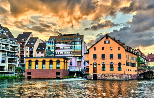 Исторический Квартал Petite France Страсбурге Закате Всемирное Наследие Юнеско Эльзасе — стоковое фото