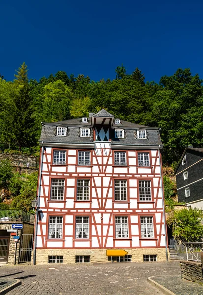 Casas Tradicionais Monschau Renânia Norte Vestefália Alemanha — Fotografia de Stock
