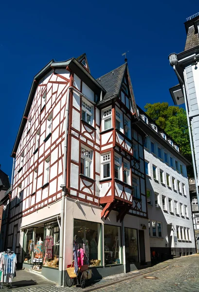 Casas Tradicionales Madera Mestiza Monschau Renania Del Norte Westfalia Alemania — Foto de Stock