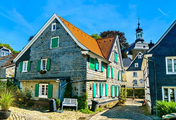 Casas Ardósia Históricas Solingen Grafrath Renânia Norte Vestefália Alemanha — Fotografia de Stock