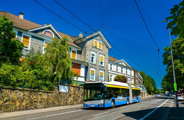 Elektrisk Buss Eller Trådbuss Solingen Nordrhein Westfalen Tyskland — Stockfoto