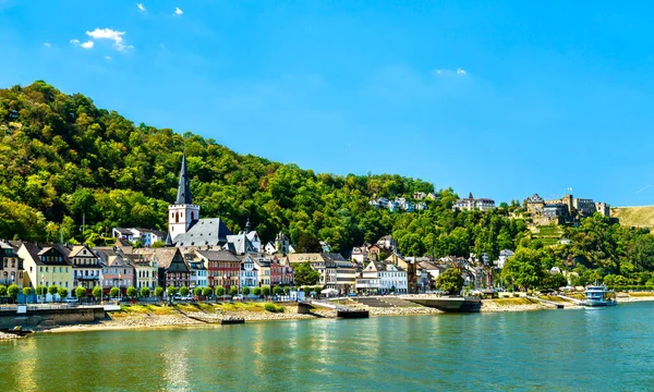 Sankt Goar Avec Château Rheinfels Sur Rhin Patrimoine Mondial Unesco — Photo