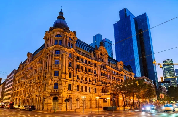 Historic buildings in Frankfurt am Main, Germany at night