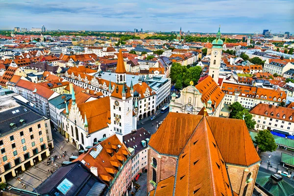 Panoramatický Letecký Pohled Mnichov Bavorsko Německo — Stock fotografie