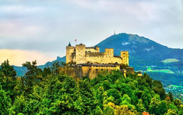 Widok Twierdzę Hohensalzburg Salzburgu Austria — Zdjęcie stockowe