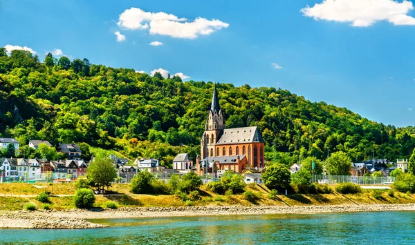 Kirken Ved Rhinen Oberwesel Tyskland – stockfoto