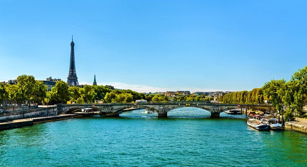 Panorama Van Parijs Met Seine Eiffeltoren Frankrijk — Stockfoto