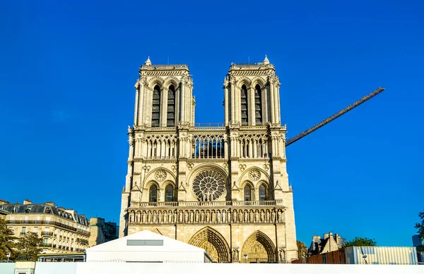 Catedral Notre Dame Paris Reconstrução Após Incêndio França — Fotografia de Stock
