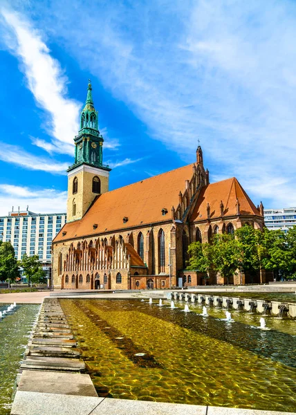 Mary Church Fountains Berlin Germany — Stock Photo, Image