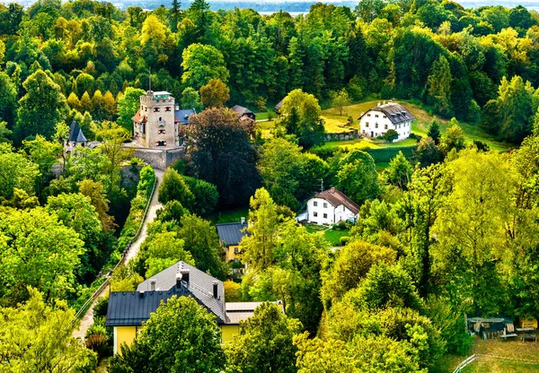 奥地利萨尔茨堡霍亨萨尔斯堡附近的Freyschloessl城堡 — 图库照片