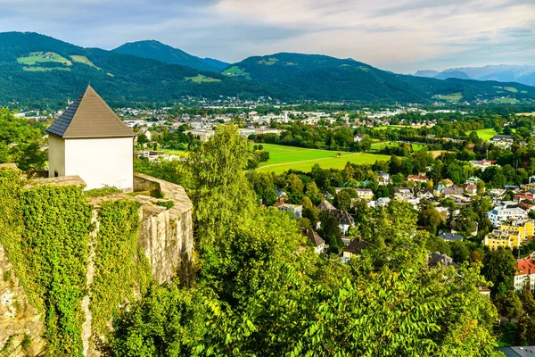 Άποψη Του Σάλτσμπουργκ Από Φρούριο Hohensalzburg Στην Αυστρία — Φωτογραφία Αρχείου