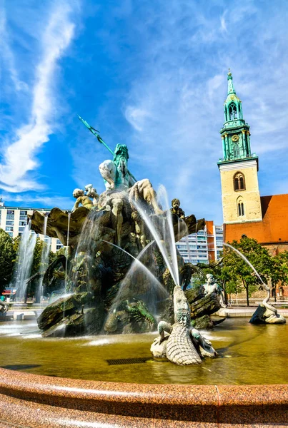 Neptune Fountain Mary Church Germany — Stock Photo, Image