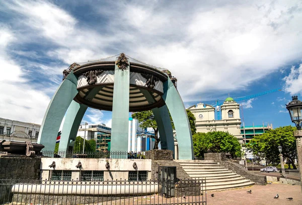 Parque Central Con Quiosco Catedral San José Capital Costa Rica —  Fotos de Stock
