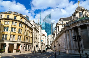 Londra, İngiltere 'deki Lothbury Caddesi.