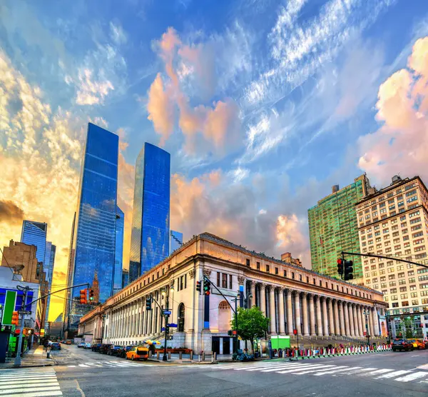 Станция Нью Йорк Пенн Центре Манхэттена Закате Соединенные Штаты — стоковое фото