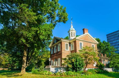 Carpenters Hall, Philadelphia, ABD 'de bir Ulusal Tarihi eser.