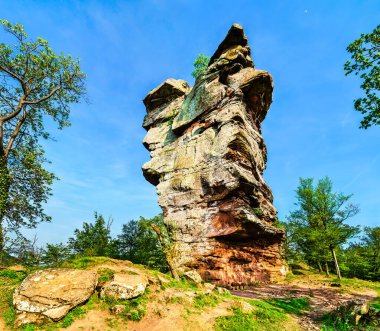 Palatinate Forest kumtaşı kaya. Palatinate Forest-Kuzey Vosges biyosfer rezerv, Almanya