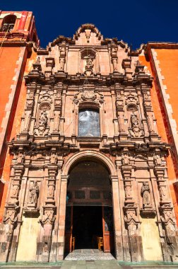 Guanajuato, Meksika 'daki Parroquia y Templo de Belen' in Büyüleyici Cephesi