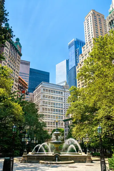 Fountain City Hall Park Манхэттене Нью Йорк Сша — стоковое фото