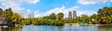 Mexico City 'deki Chapultepec Gölü Panoraması