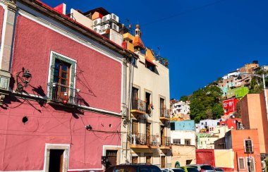 Meksika 'daki UNESCO dünya mirası Guanajuato' nun mimarisi.