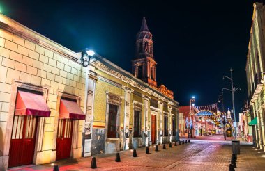 Aguascalientes, Meksika 'da geceleri Noel süslemeleri yapılıyor.