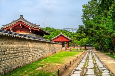 Jongmyo Shrine a Confucian royal ancestral shrine, UNESCO world heritage in Seoul, South Korea clipart