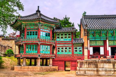 Güney Kore, Seul 'deki Gyeongbokgung Sarayı Jibokjae Salonu' nun geleneksel mimarisi.