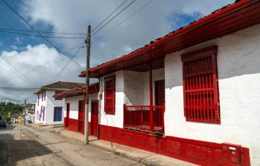 Salento 'nun geleneksel koloni mimarisi. Quindio, Kolombiya 'daki UNESCO dünya mirası