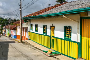 Salento 'nun geleneksel koloni mimarisi. Quindio, Kolombiya 'daki UNESCO dünya mirası