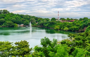 Tiscapa Lagoon Natural Reserve in Managua, the capital of Nicaragua clipart