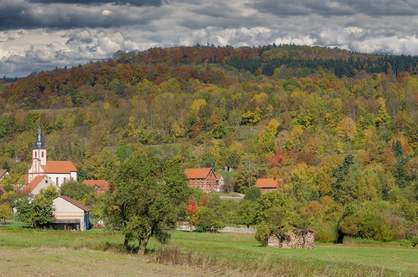 Podzimní Krajina Rhoenu Německo — Stock fotografie