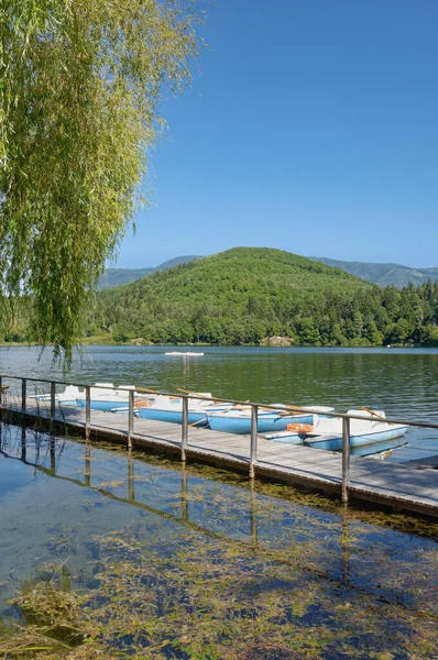 Lake Montiggler Ver Perto Eppan Appiano Tirol Sul Itália — Fotografia de Stock