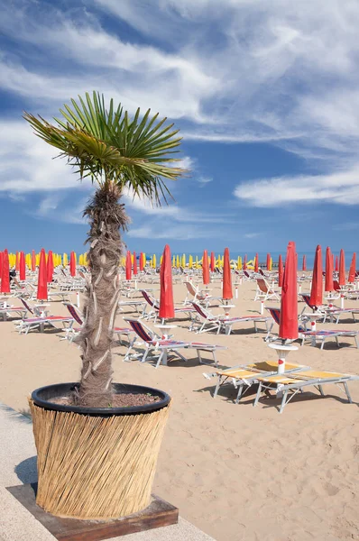 Plaża Lido Jesolo Morze Adriatyckie Wenecja Włochy — Zdjęcie stockowe
