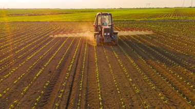 Tarım arazisi püskürtene kadar arka fonda ışık vardı. Genç mısır, mısır ve mısır tarlalarıyla tarlaya yayılmış geniş tarım spreyleri sürüklüyordu..