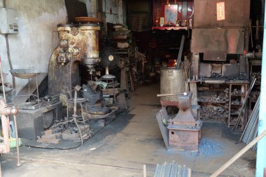 George Town, Penang, Malezya - 20 Kasım 2024 Motion: George Town, Penang, Malezya 'daki Antik Metal Atölyesi