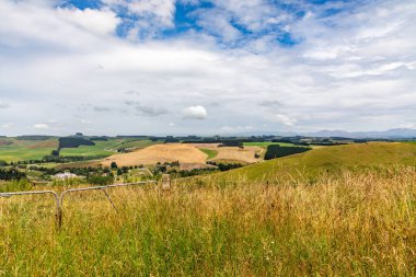 Duntroon Yeni Zelanda yakınlarındaki kırsal manzara. Çok gür ve verimli tarım arazileri ve güzel manzaralar..
