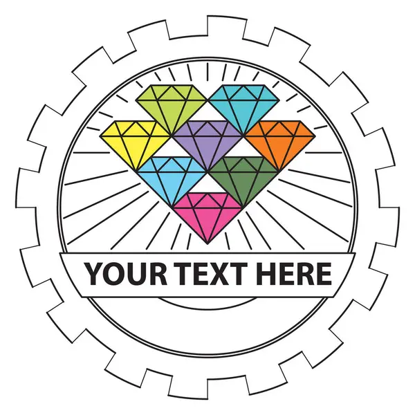 Logotipo Diamantes Coloridos Gráficos Vetores