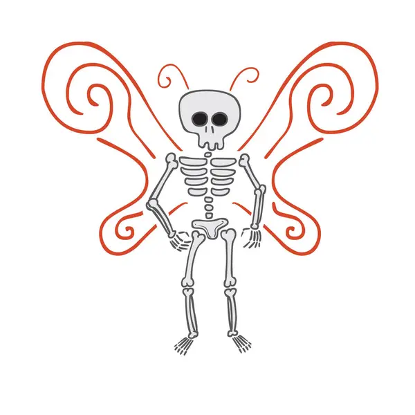 Pillangó Skelaton Halálos Metamorfja Stock Vektor