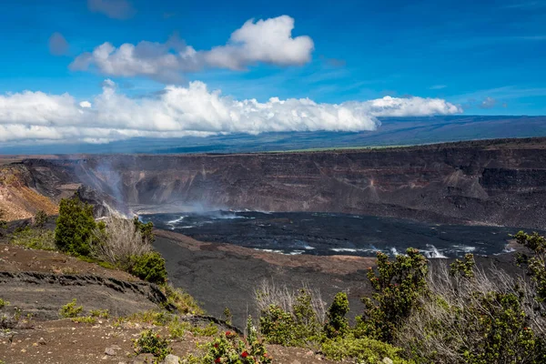 Kilauea Lave Vue Sur Lac Depuis Bord Sud — Photo