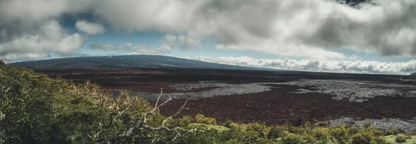 Panoramatický Výhled Sopku Mauna Loa Stará Lávová Pole — Stock fotografie