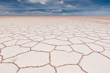 Uyuni tuzunda tipik altıgen şekli