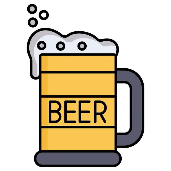Uma Caneca Cerveja Ícone Web Ilustração Simples — Fotografia de Stock