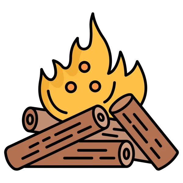 Fire Flame Icon Cartoon Campfire Vector Illustration — Stock Photo, Image