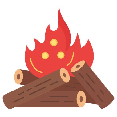 Ateşli izole edilmiş bir simgenin vektör çizimi