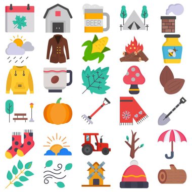  Kolayca düzenleyebilen ve düzenleyebilen Sonbahar Simgesi Paketi