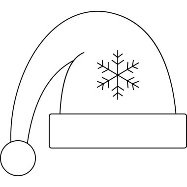 Noel Baba şapkası ikonu. Web için noel topu vektör simgelerinin özet çizimi