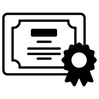 Sertifika. Web simgesi basit illüstrasyon